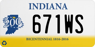 IN license plate 671WS