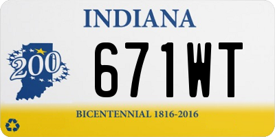 IN license plate 671WT