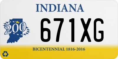 IN license plate 671XG