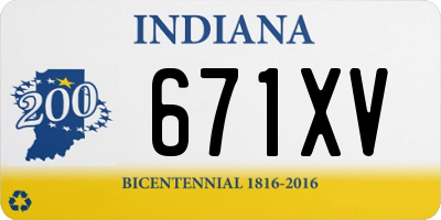 IN license plate 671XV