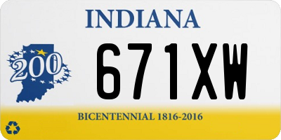 IN license plate 671XW