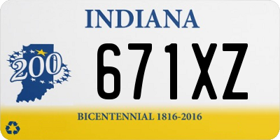 IN license plate 671XZ