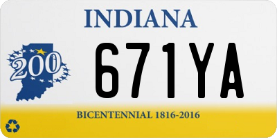 IN license plate 671YA