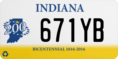 IN license plate 671YB