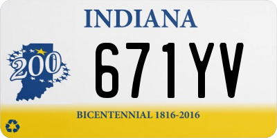 IN license plate 671YV