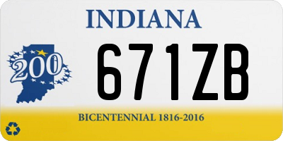 IN license plate 671ZB