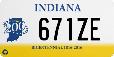 IN license plate 671ZE