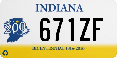 IN license plate 671ZF