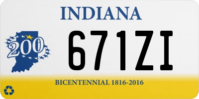 IN license plate 671ZI