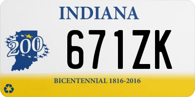 IN license plate 671ZK