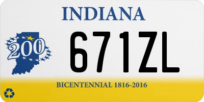 IN license plate 671ZL