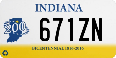 IN license plate 671ZN