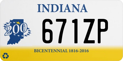 IN license plate 671ZP