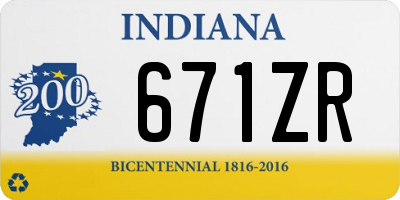 IN license plate 671ZR