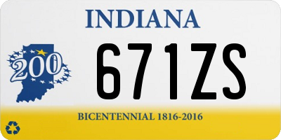 IN license plate 671ZS