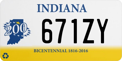 IN license plate 671ZY