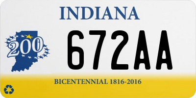 IN license plate 672AA