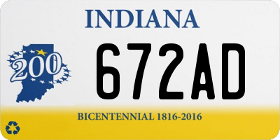 IN license plate 672AD