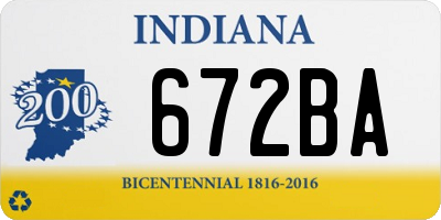 IN license plate 672BA