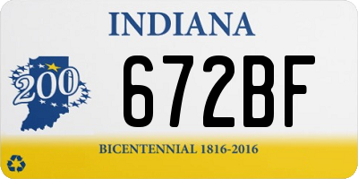 IN license plate 672BF