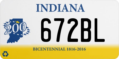 IN license plate 672BL