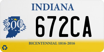 IN license plate 672CA