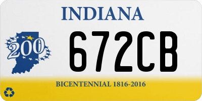 IN license plate 672CB