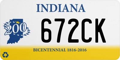 IN license plate 672CK