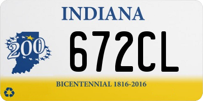 IN license plate 672CL