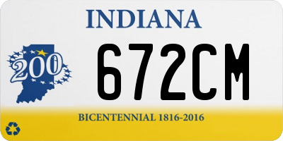 IN license plate 672CM