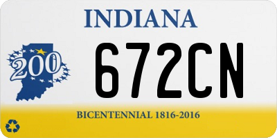 IN license plate 672CN