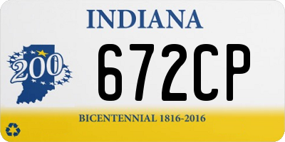 IN license plate 672CP