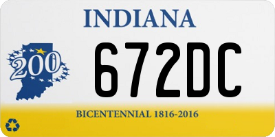 IN license plate 672DC