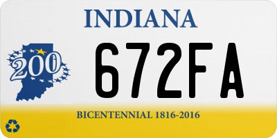 IN license plate 672FA