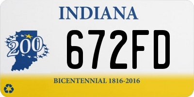 IN license plate 672FD