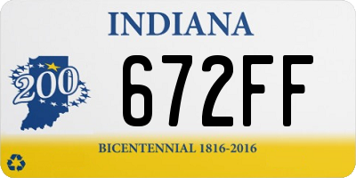 IN license plate 672FF