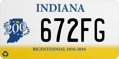 IN license plate 672FG