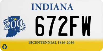 IN license plate 672FW