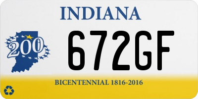 IN license plate 672GF