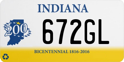 IN license plate 672GL