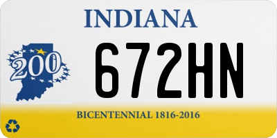 IN license plate 672HN