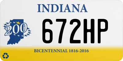 IN license plate 672HP