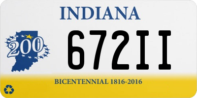 IN license plate 672II