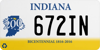 IN license plate 672IN