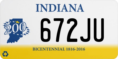 IN license plate 672JU