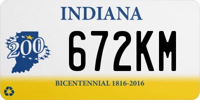 IN license plate 672KM