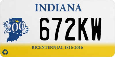 IN license plate 672KW