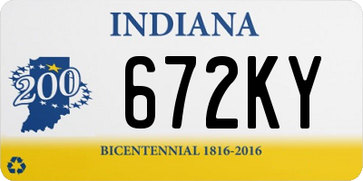 IN license plate 672KY