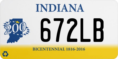 IN license plate 672LB