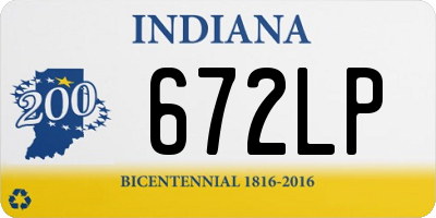 IN license plate 672LP